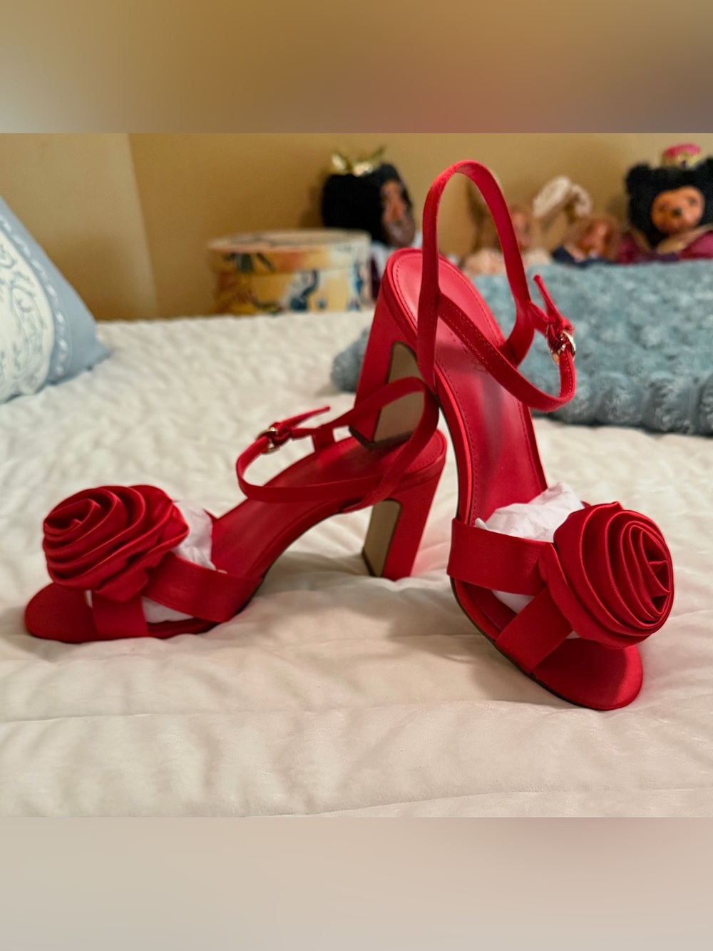J Crew Red Floral Accent Women's Dress Sandals NWOT